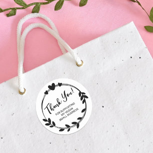 Thank You For Supporting My Vegan Small Business Classic Round Sticker