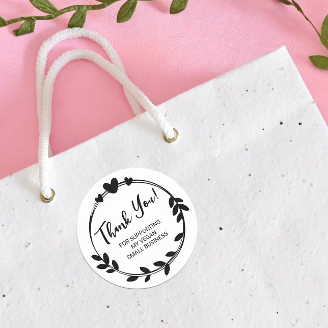 Thank You For Supporting My Vegan Small Business  Classic Round Sticker (Creator Uploaded)