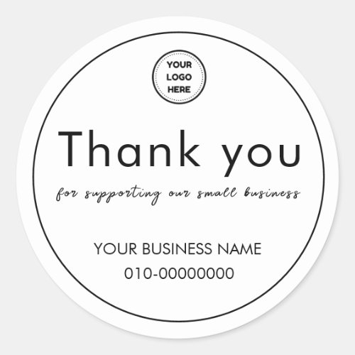 Thank you for supporting our small business classic round sticker