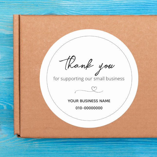 Thank you for supporting our small business classic round sticker (Creator Uploaded)