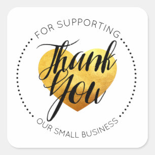 Thank you for supporting our small business square sticker