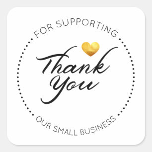 Thank you for supporting our small business square sticker