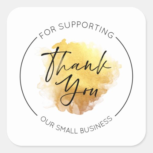 Thank you for supporting our small business square sticker