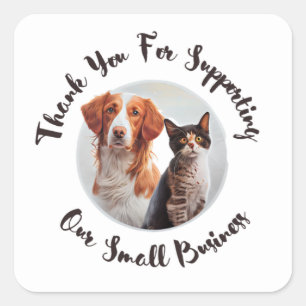 THANK YOU FOR SUPPORTING OUR SMALL BUSINESSS SQUARE STICKER