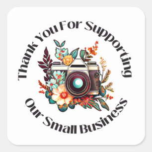 THANK YOU FOR SUPPORTING OUR SMALL BUSINESSS SQUARE STICKER