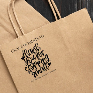 Thank You for Supporting Small Business Add Name Rubber Stamp