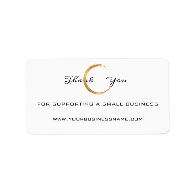 Thank You For Supporting Small Business BlackWhite Label (Front)