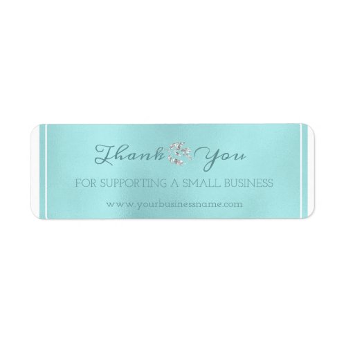 Thank You For Supporting Small Business Blue Teal Label