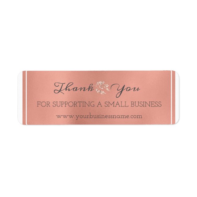 Thank You For Supporting Small Business Copper Ros Label (Front)