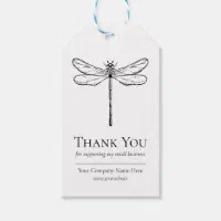 Thank you for supporting small business dragonfly gift tags