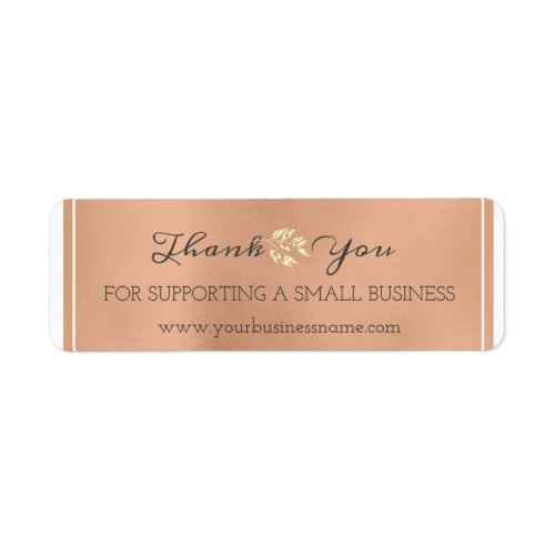 Thank You For Supporting Small Business Faux Gold Label