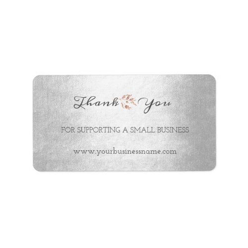 Thank You For Supporting Small Business Gray Silve Label