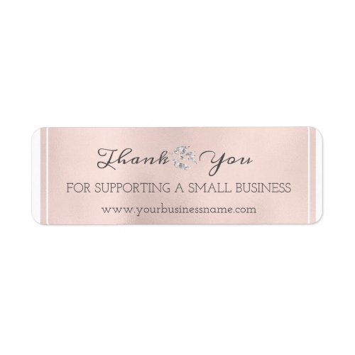 Thank You For Supporting Small Business Pearl Pink Label