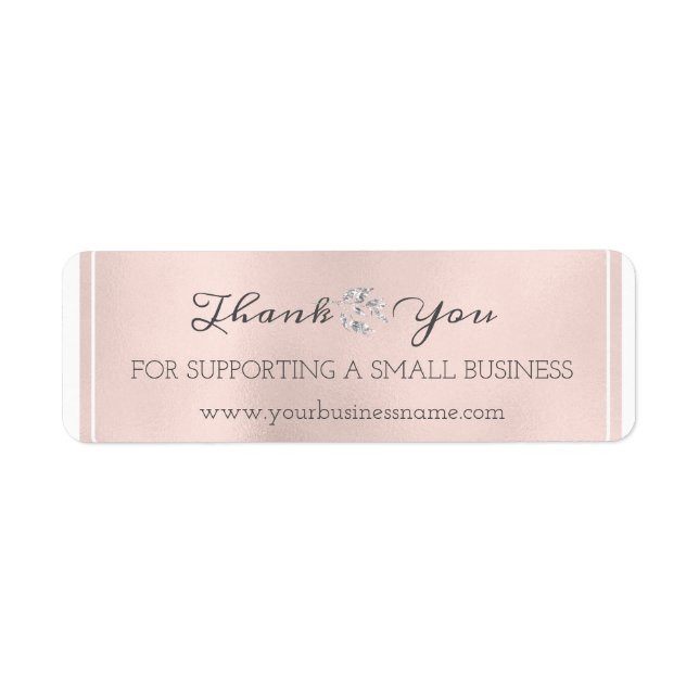 Thank You For Supporting Small Business Pearl Pink Label (Front)