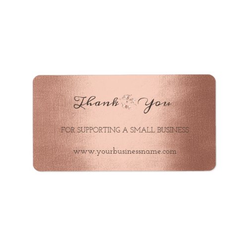Thank You For Supporting Small Business Rose Gold Label