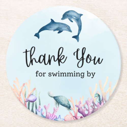 Thank You For Swimming By Ocean Coasters