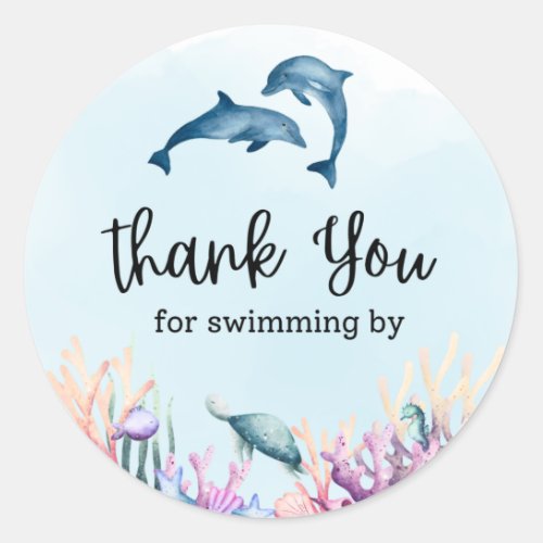Thank You For Swimming By Sea Life Sticker