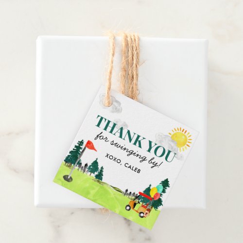 Thank You For Swinging By Kid Golf Pro Birthday Favor Tags