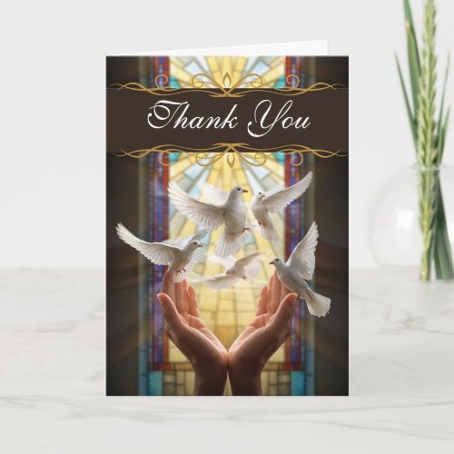 Thank You for Sympathy Hands Releasing Doves Card