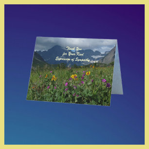 Thank You For Sympathy, Mountain Wildflowers Note  Card