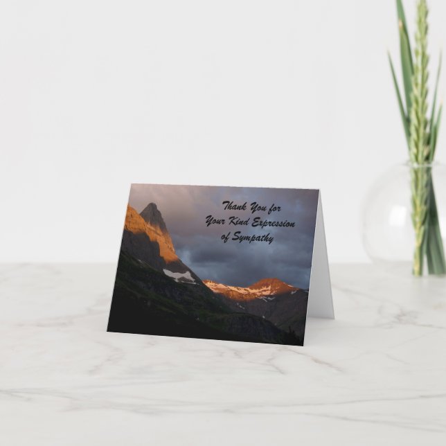 Thank You for Sympathy Note Card Glacier Sunrise (Front)