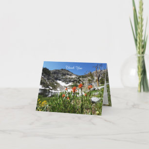 Thank You For Sympathy Note Mountains, Wildflowers Card