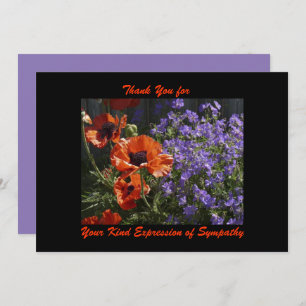 Thank You for Sympathy, Orange Flowers Poppies