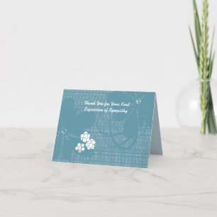 Thank You for Sympathy, Pastel Blue Floral Card