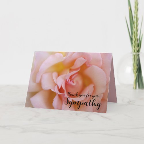 Thank You for Sympathy Pink Rose Card