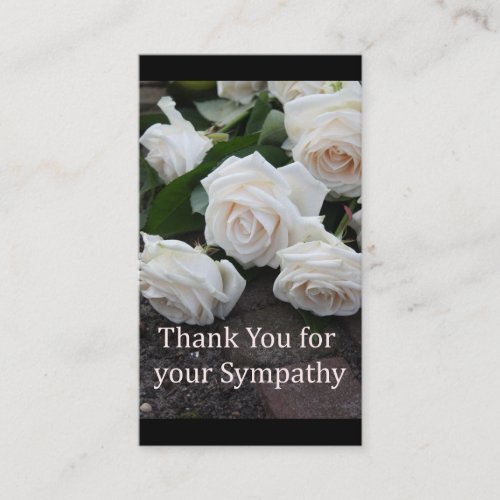 Thank you for Sympathy roses Enclosure Card