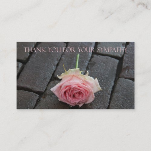 Thank you for Sympathy roses Enclosure Card