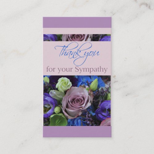 Thank you for Sympathy roses Enclosure Card