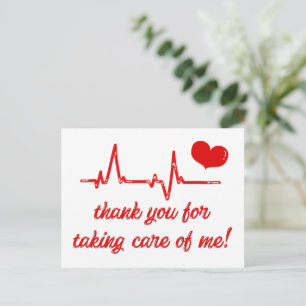 Thank You for Taking Care of Me Medical Thank You Postcard