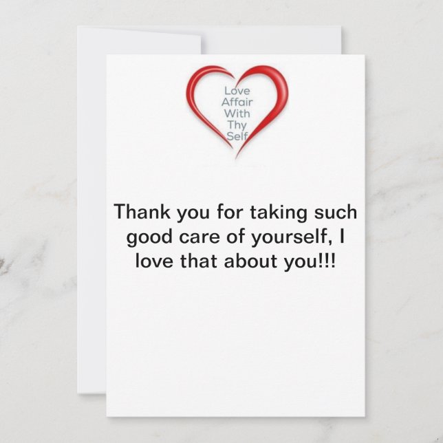 Thank You for taking care of yourself, Card (Front)