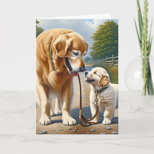 Thank You for Teacher With Golden Retrievers Card