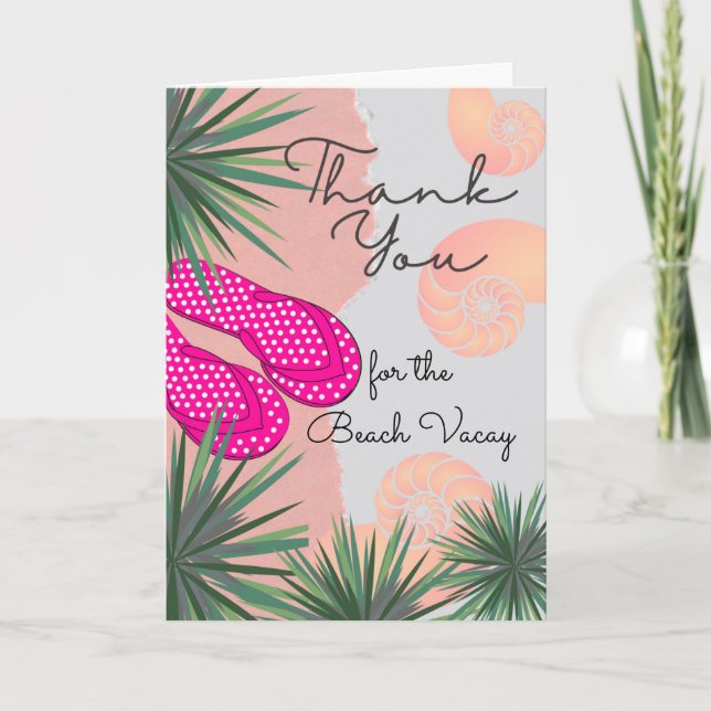 Thank You for the Beach Vacay with Sand Sandals Card (Front)