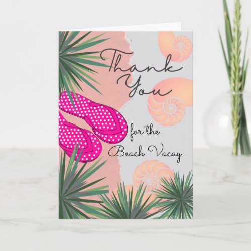 Thank You for the Beach Vacay with Sand Sandals Card