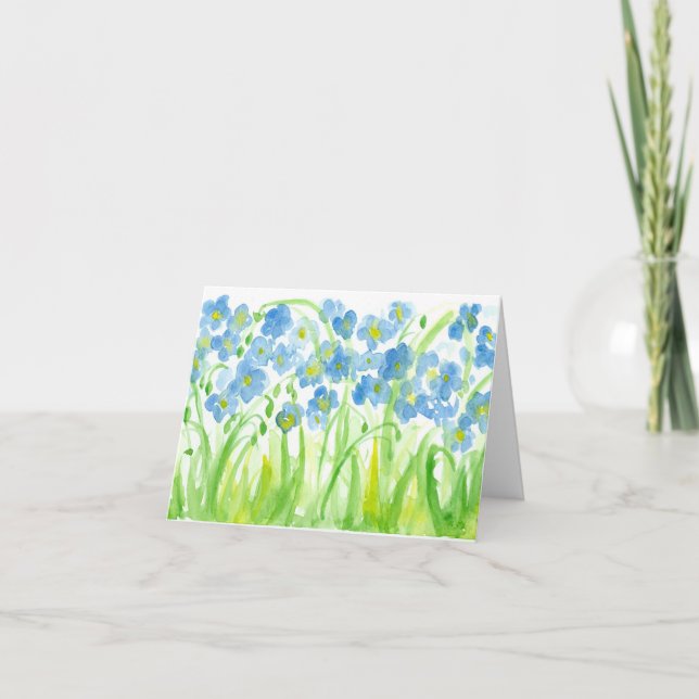 Thank You For The Gift Blue Flax Flowers Card (Front)