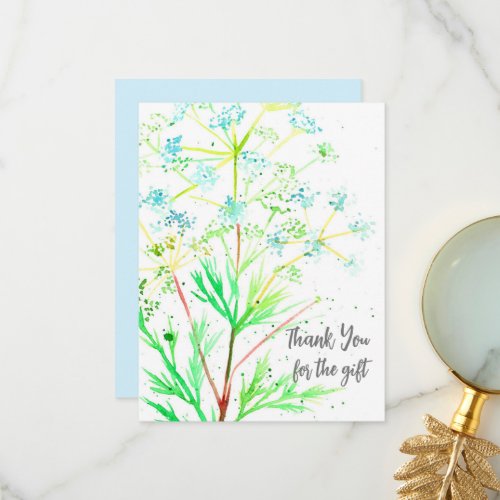 Thank You For the Gift Blue Wildflowers Watercolor