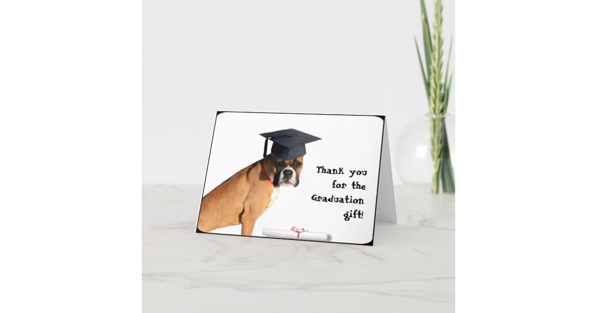 Thank you for the graduation gift boxer card | Zazzle.com