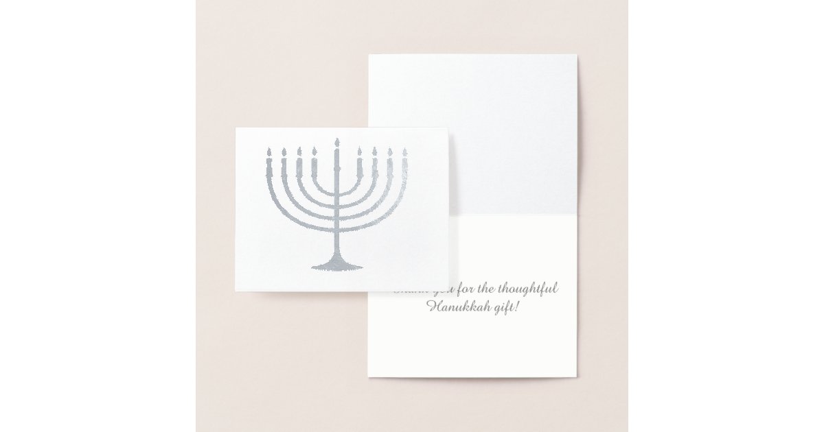 Thank you for the Hanukkah Gift Foil Card | Zazzle