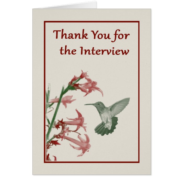 Thank You for the Interview note card Zazzle