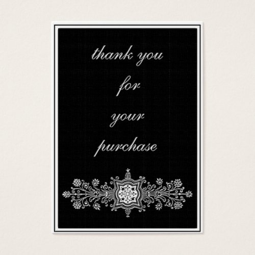 Thank you for the purchase -black business card