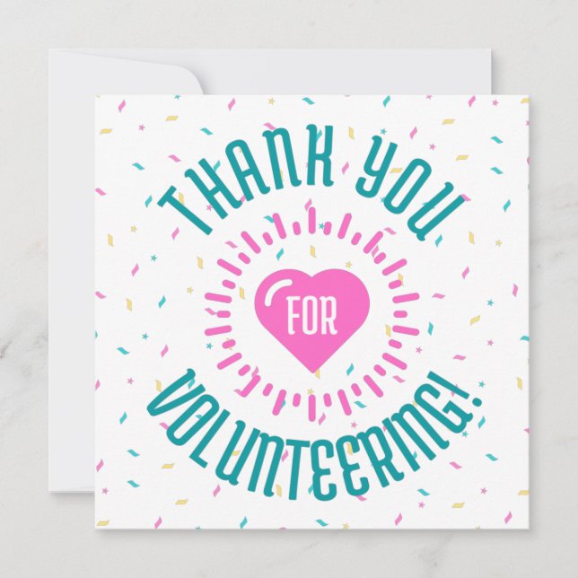 Thank You for Volunteering, Appreciation Card (Front)