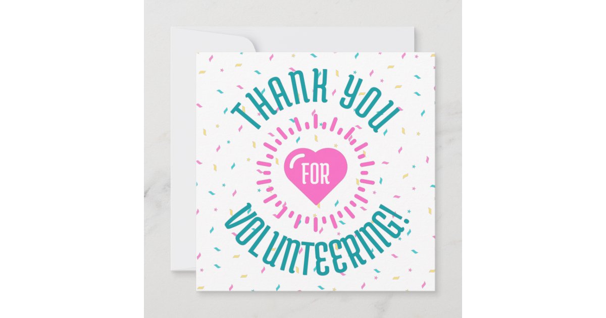 Thank You for Volunteering, Appreciation Card | Zazzle