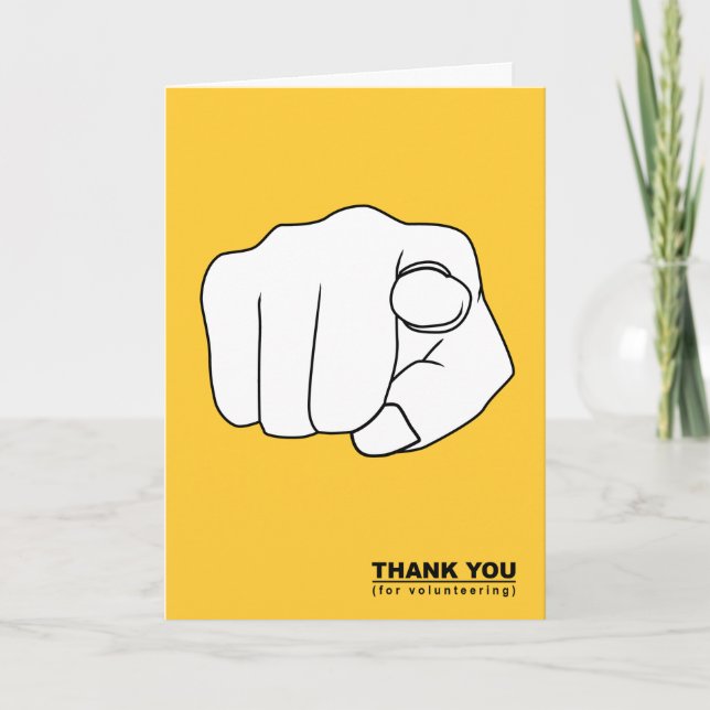 thank you for volunteering hand illustration card (Front)