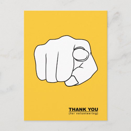 thank you for volunteering hand illustration postcard