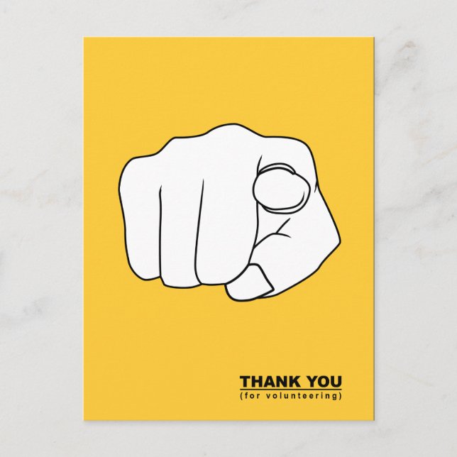 thank you for volunteering hand illustration postcard (Front)