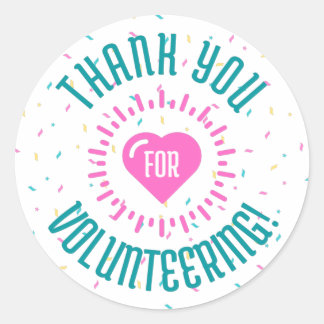 Thank You for Volunteering Sticker or Button