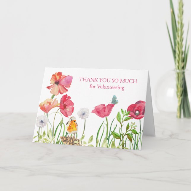 Thank You for Volunteering - Watercolor Nature (Front)